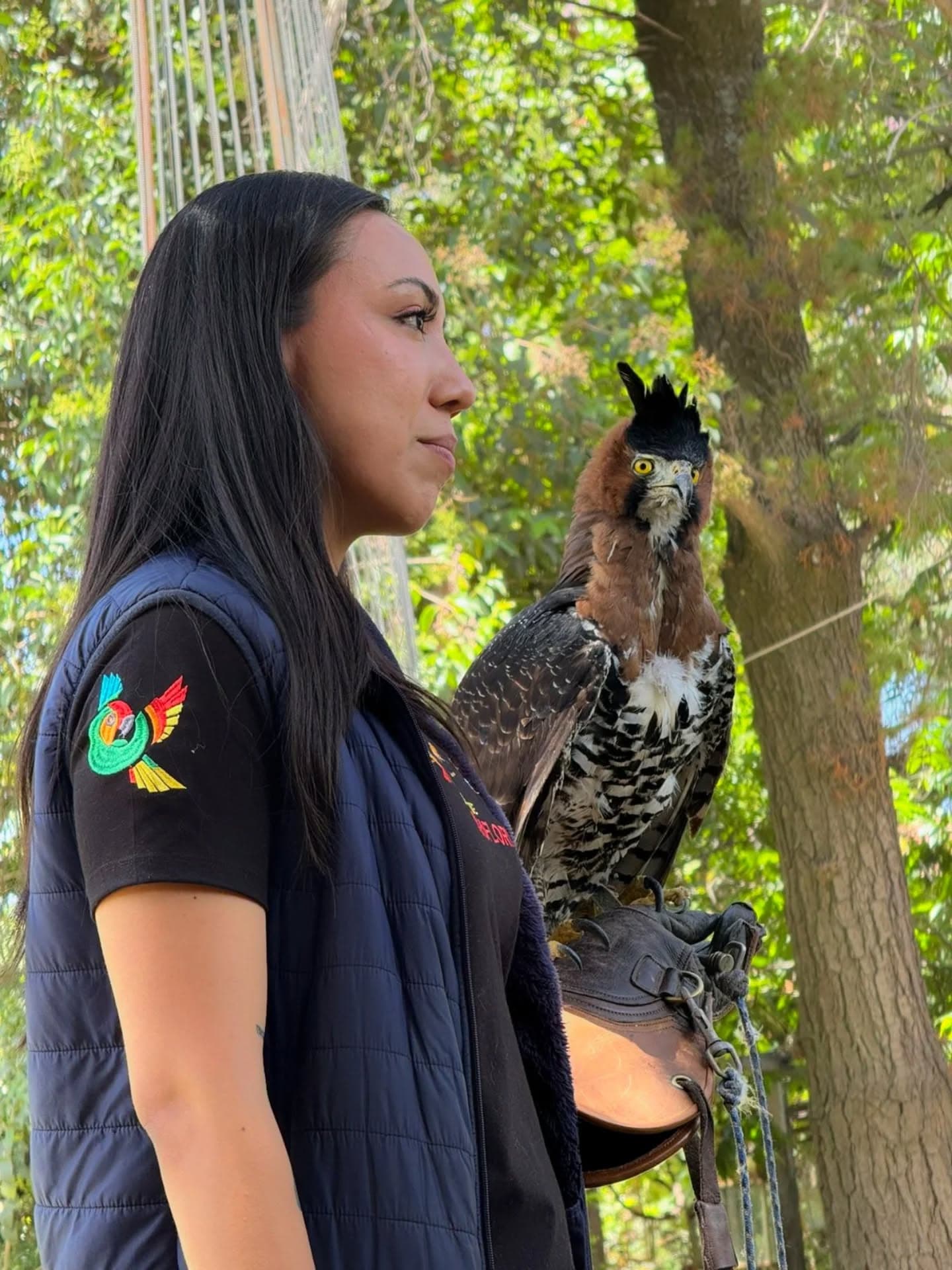 Volunteer with a bird